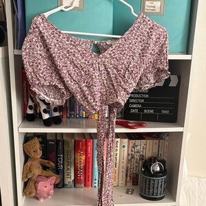 Full Tilt Purple Floral Blouse